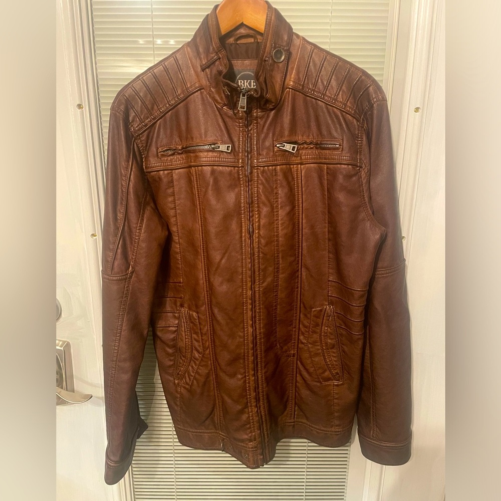 Brown leather jacket